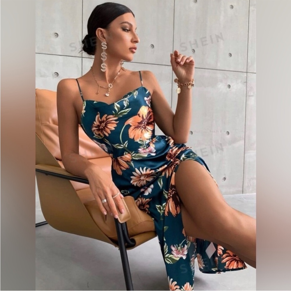 SHEIN Floral Print Spaghetti Strap Dress size small